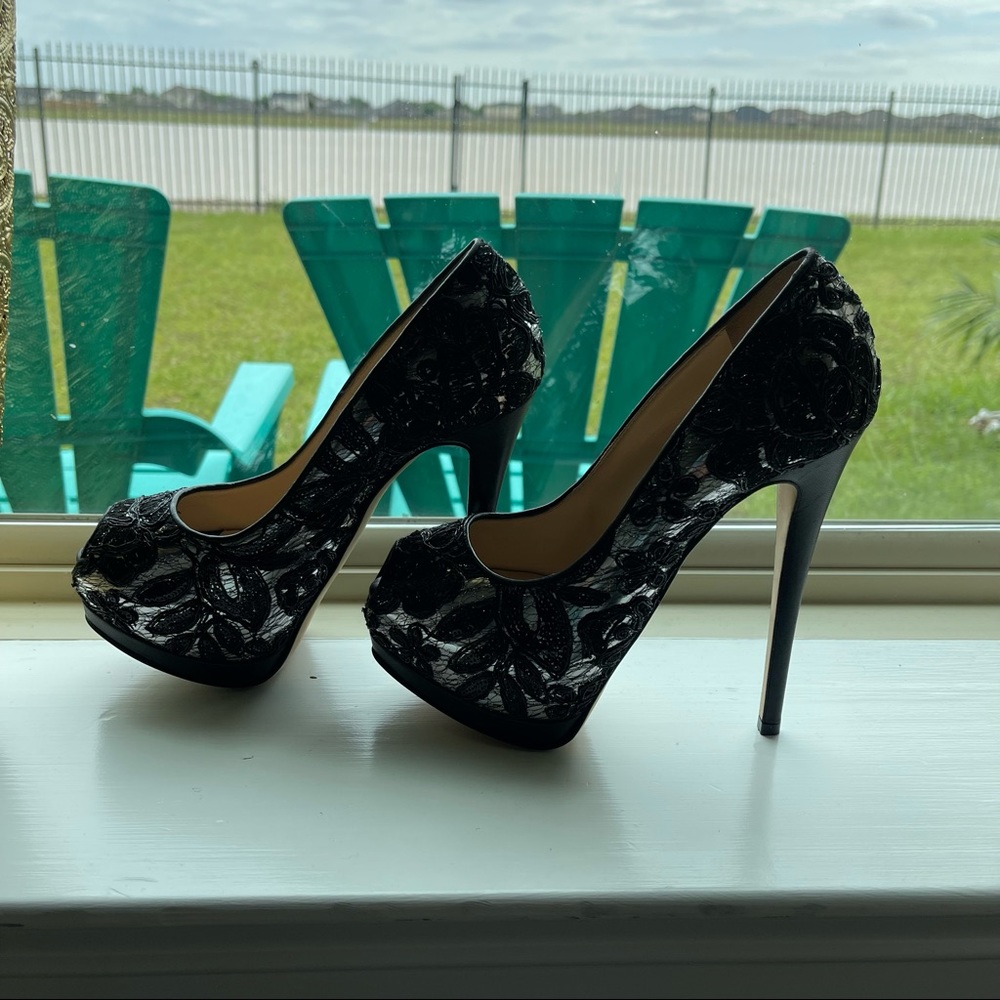 Brand New Black Giuseppe Zanotti high heels Size 6.5
